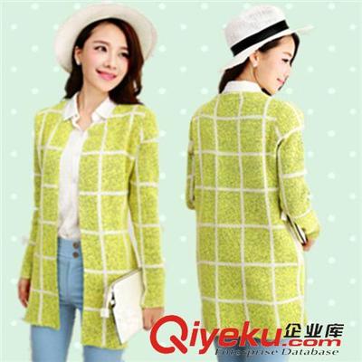 2015秋裝新款 韓版中長(zhǎng)款格子寬松開(kāi)衫毛衣批發(fā)指南